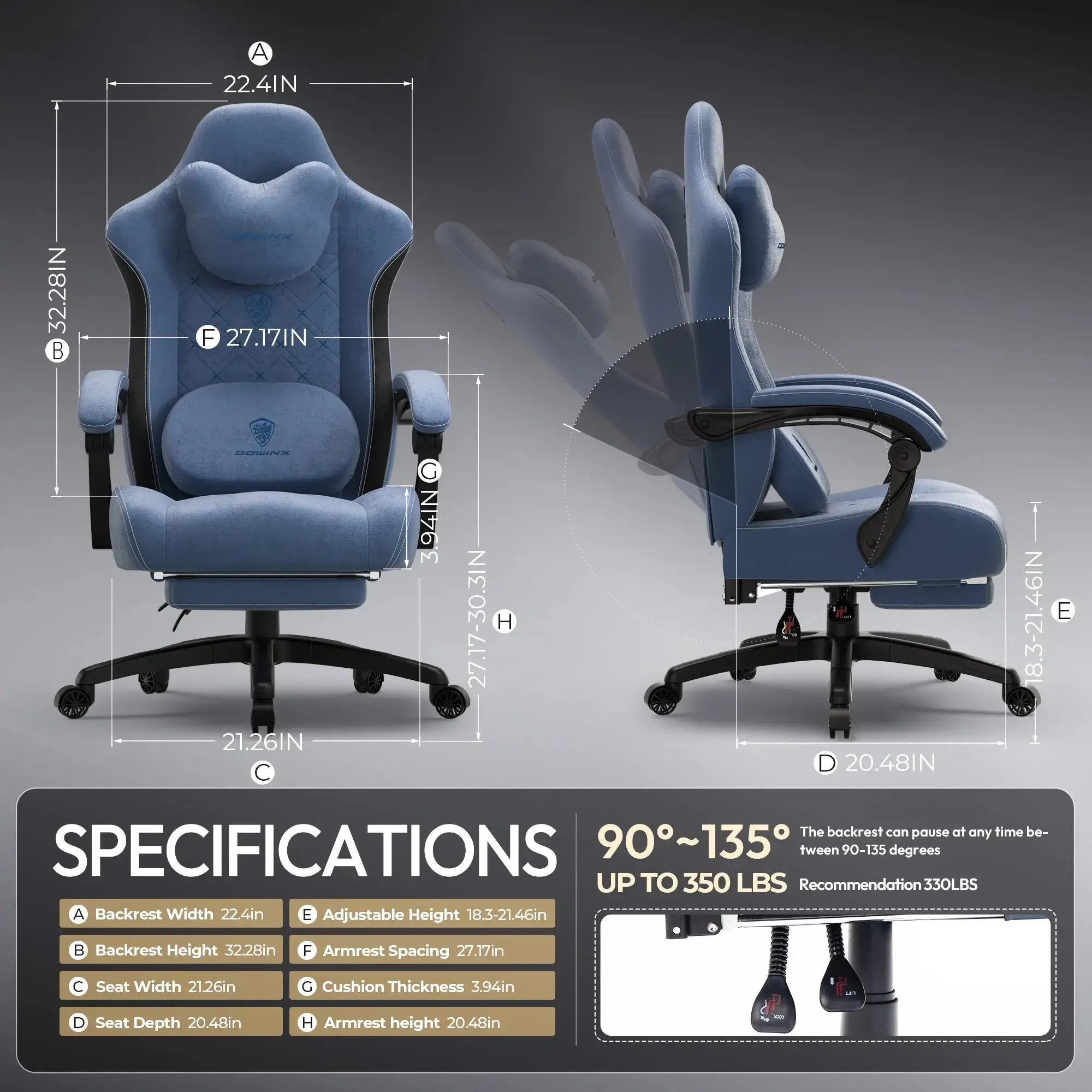 Dowinx Heated Massage MB38 Blue - Image 8