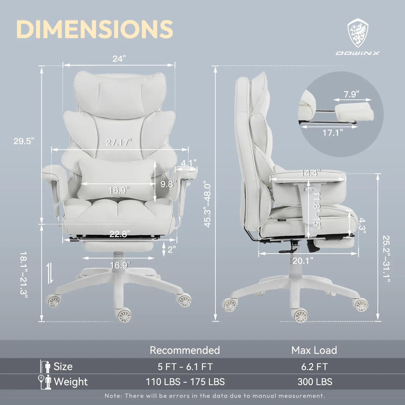 Dowinx Leather Sofa Chair LS-66BG104 White - Image 8